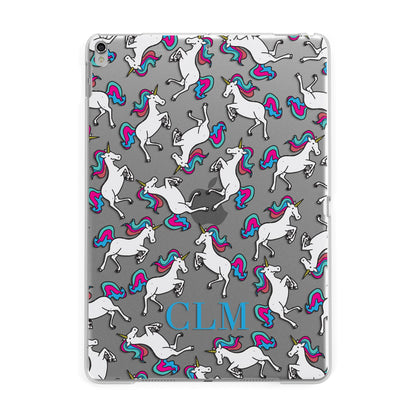 Personalised Unicorn Monogrammed Apple iPad Silver Case