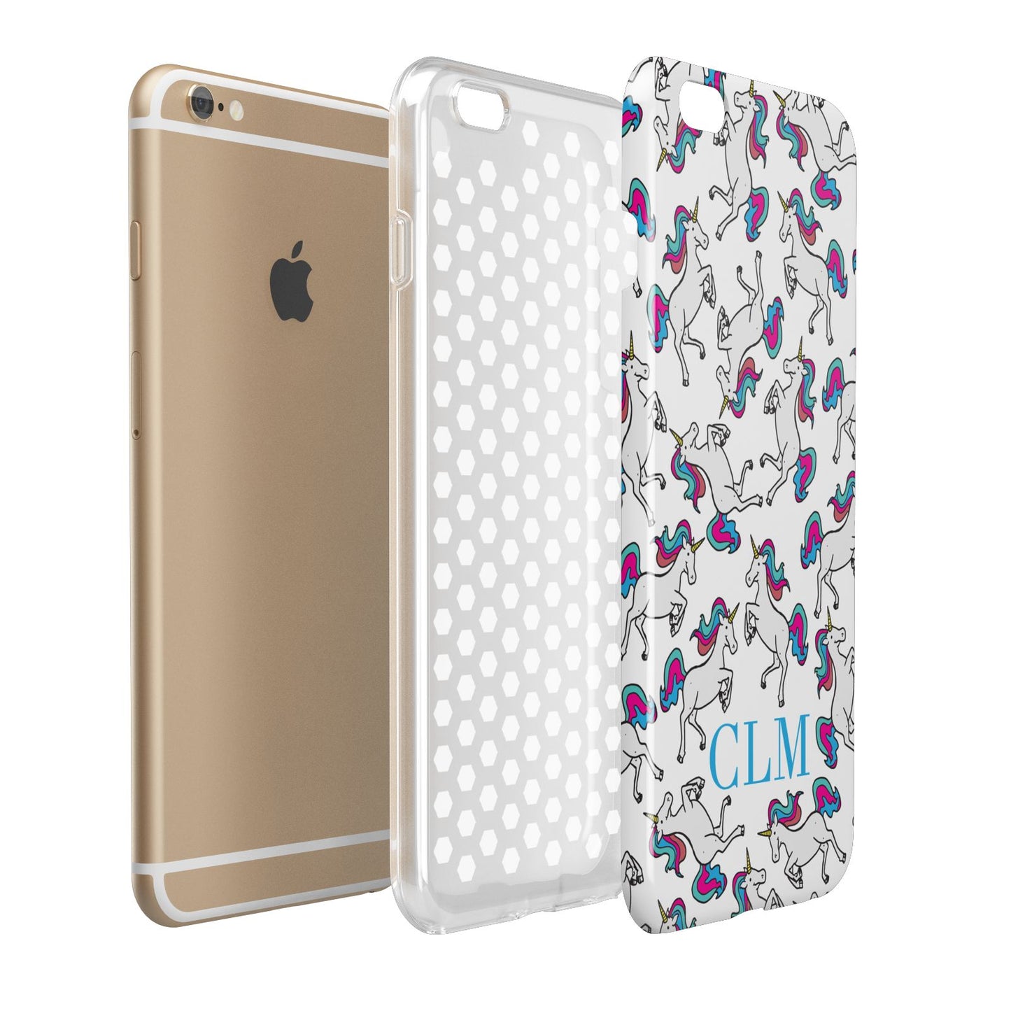 Personalised Unicorn Monogrammed Apple iPhone 6 Plus 3D Tough Case