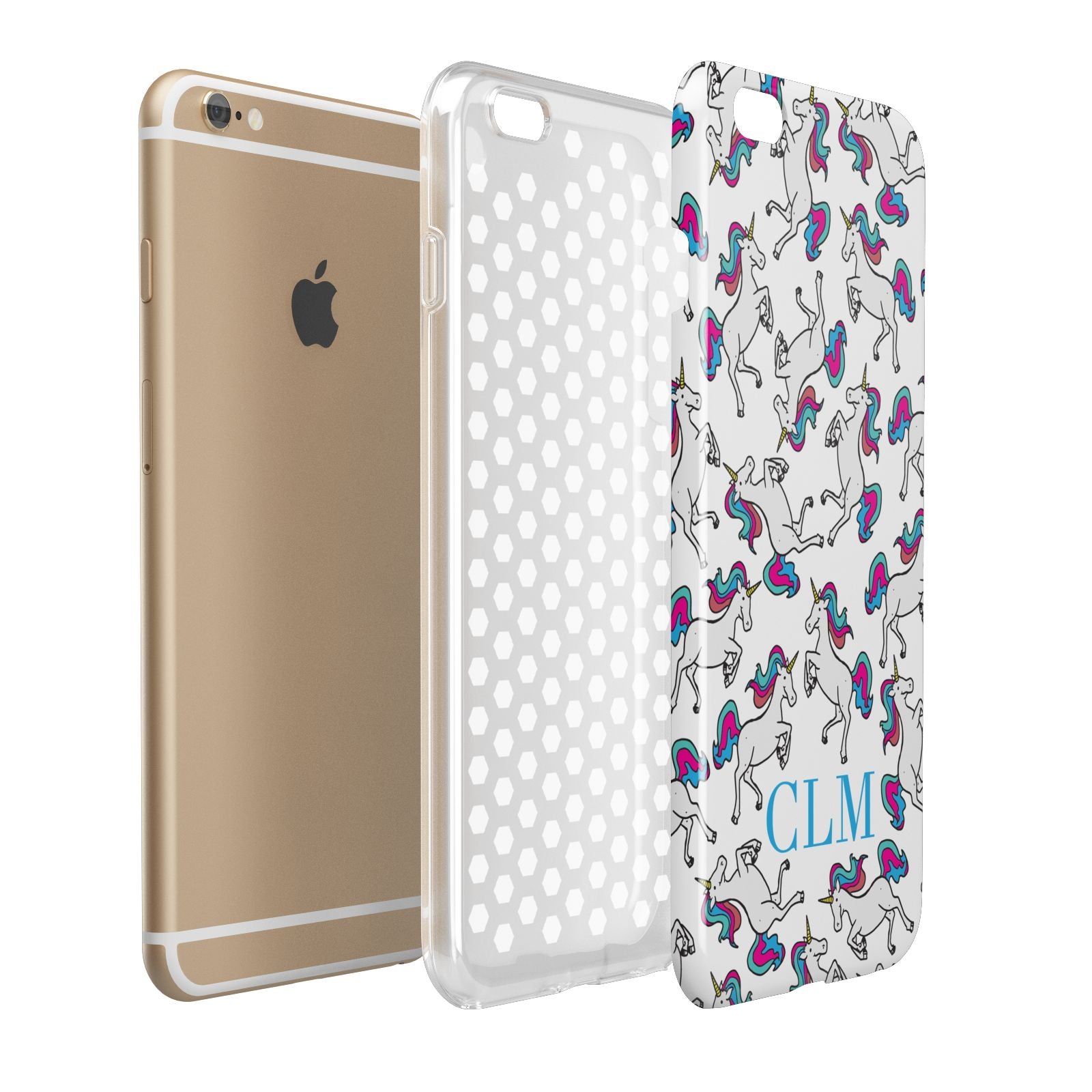 Personalised Unicorn Monogrammed Apple iPhone 6 Plus 3D Tough Case