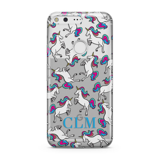 Personalised Unicorn Monogrammed Google Pixel Case