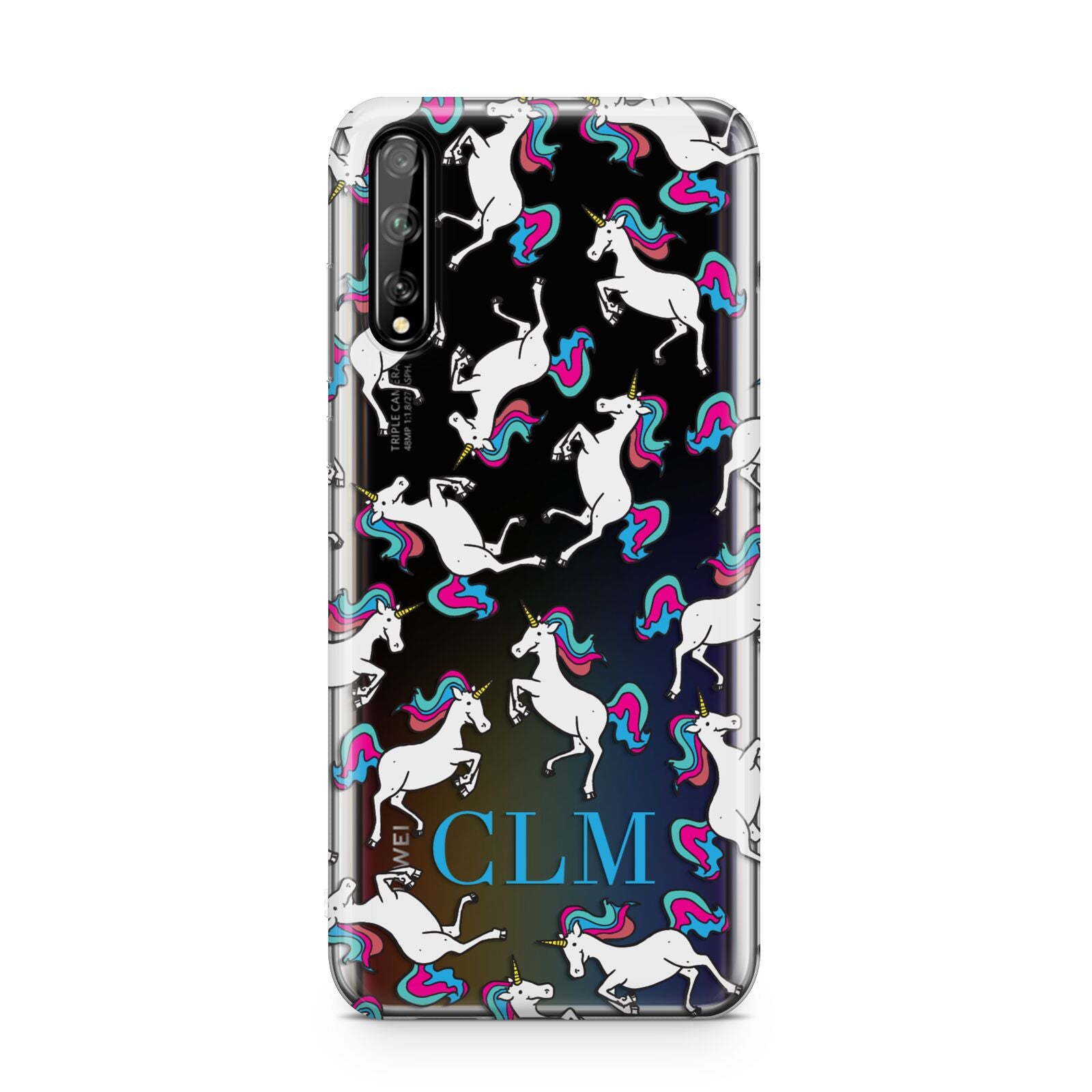 Personalised Unicorn Monogrammed Huawei Enjoy 10s Phone Case