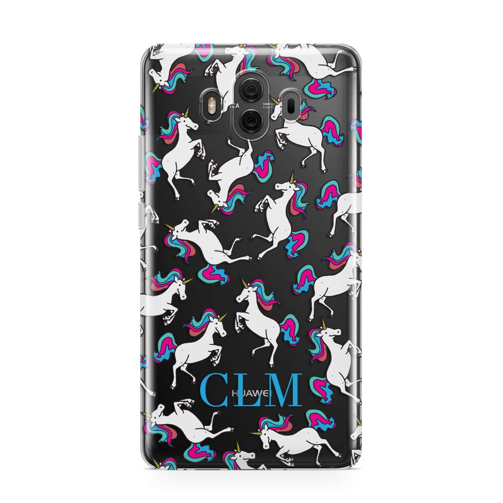 Personalised Unicorn Monogrammed Huawei Mate 10 Protective Phone Case