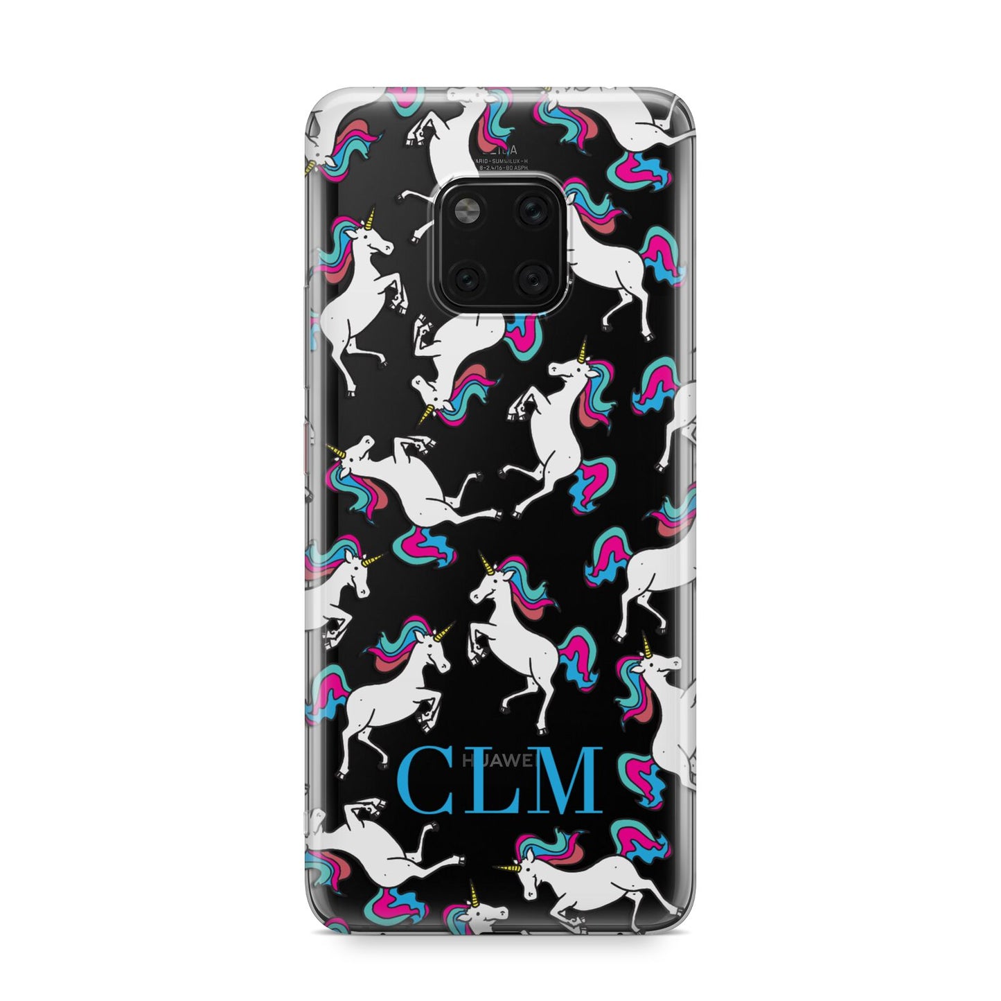 Personalised Unicorn Monogrammed Huawei Mate 20 Pro Phone Case