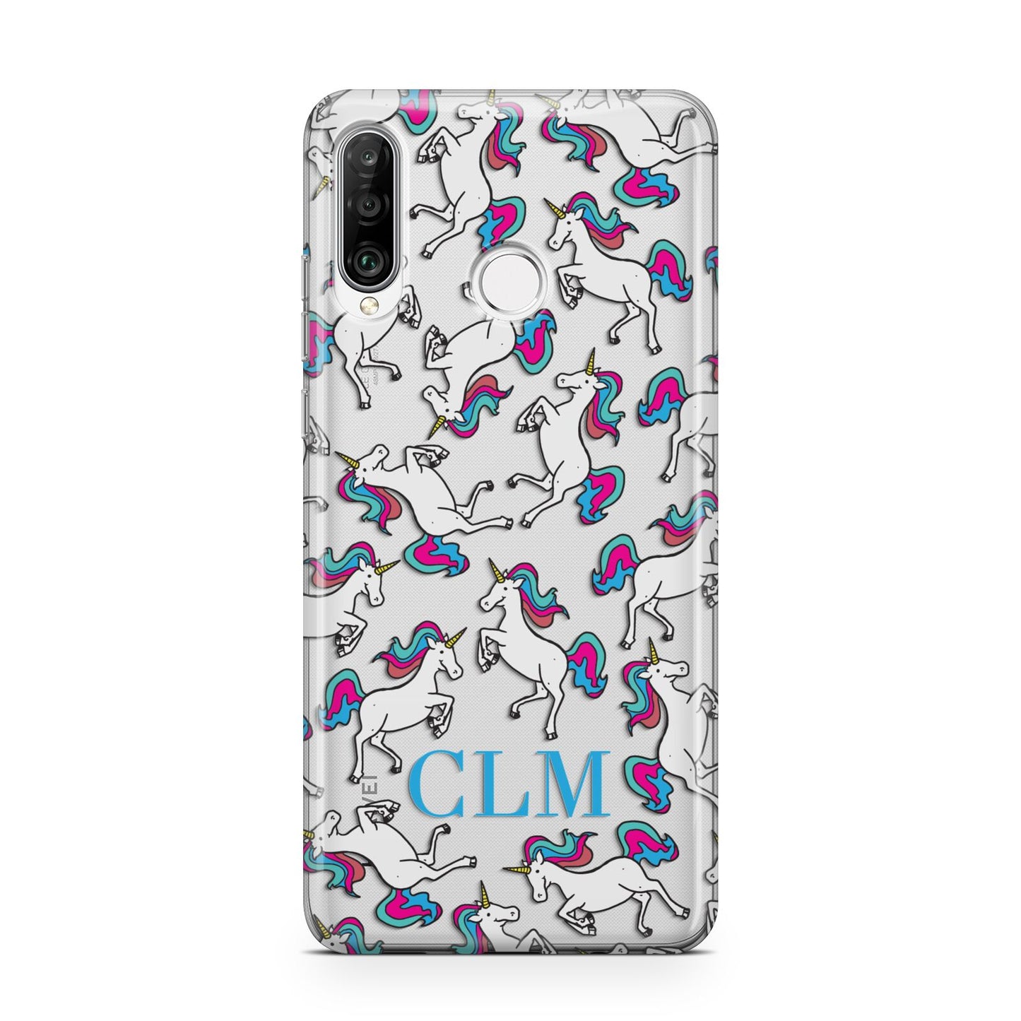 Personalised Unicorn Monogrammed Huawei P30 Lite Phone Case