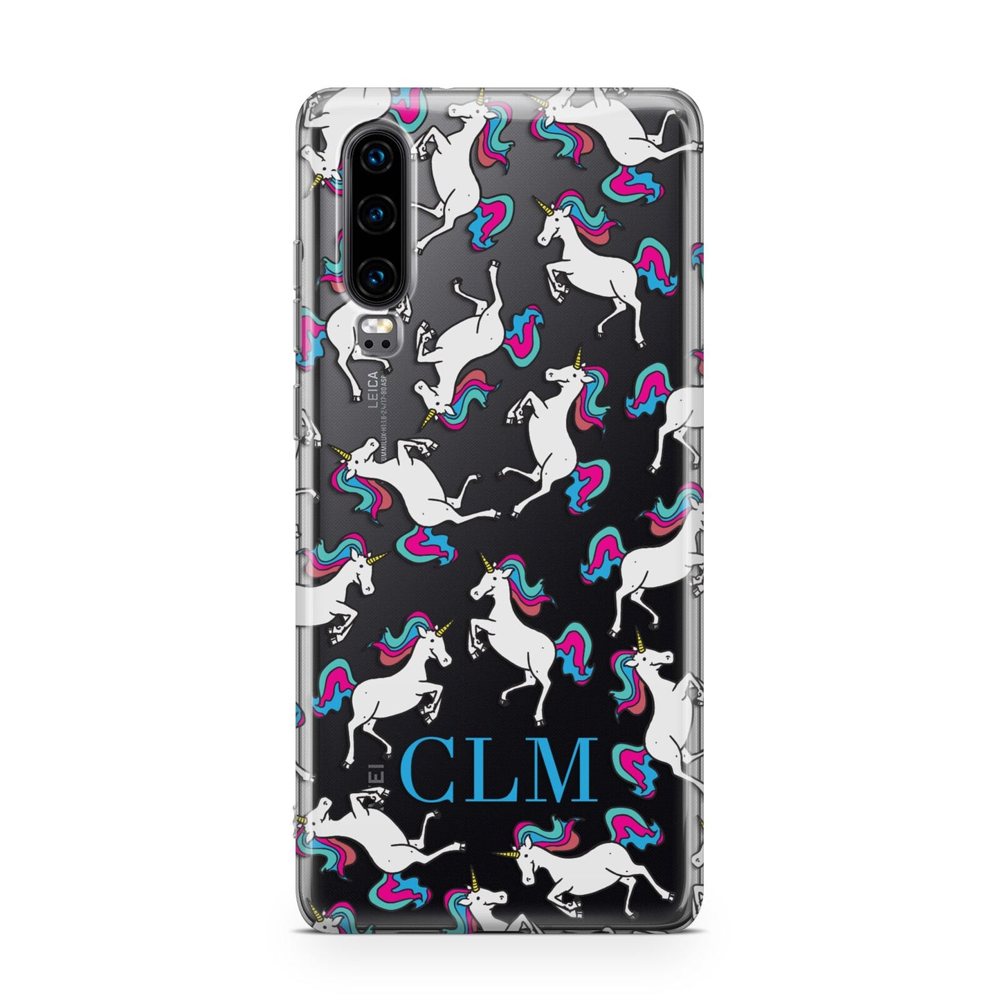 Personalised Unicorn Monogrammed Huawei P30 Phone Case