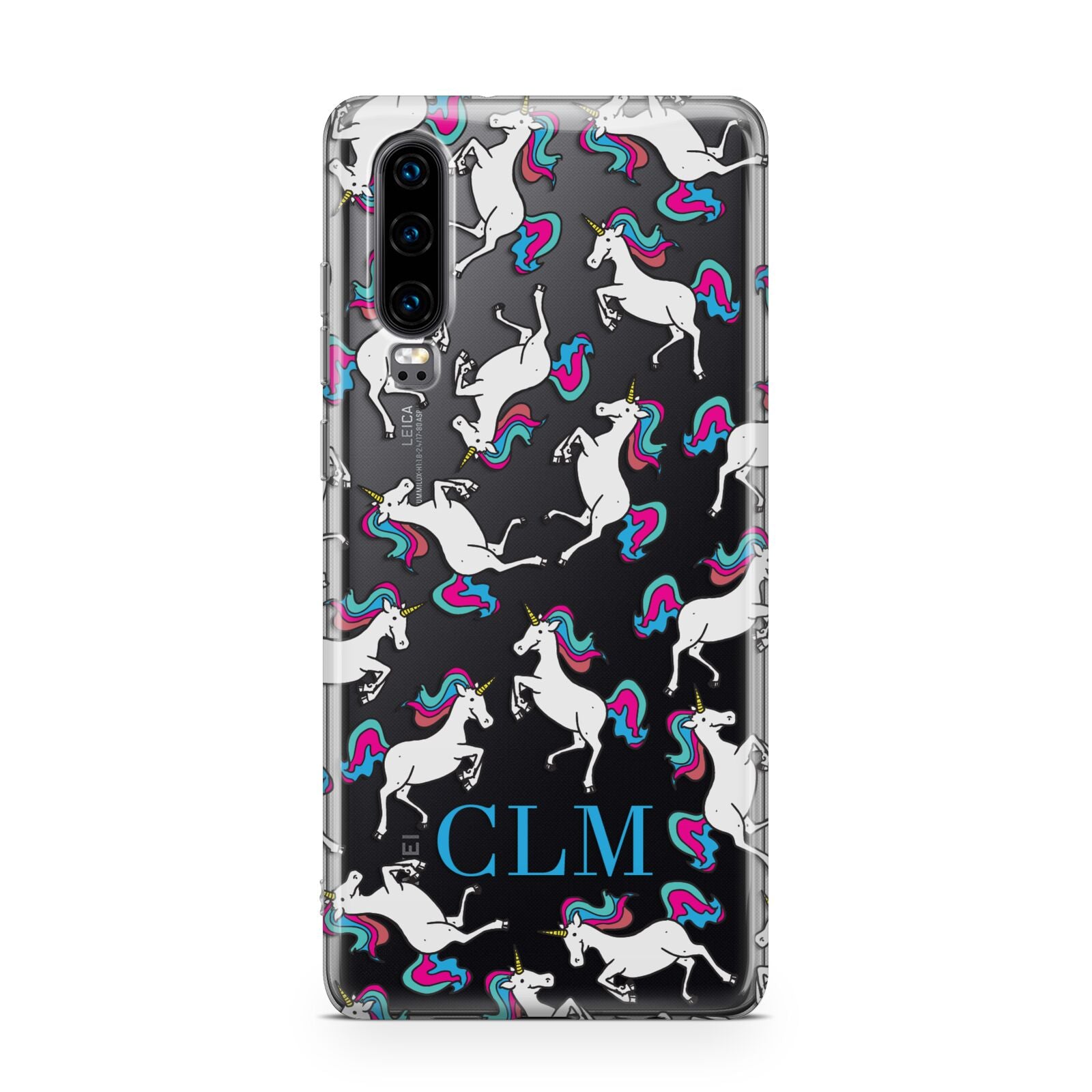 Personalised Unicorn Monogrammed Huawei P30 Phone Case