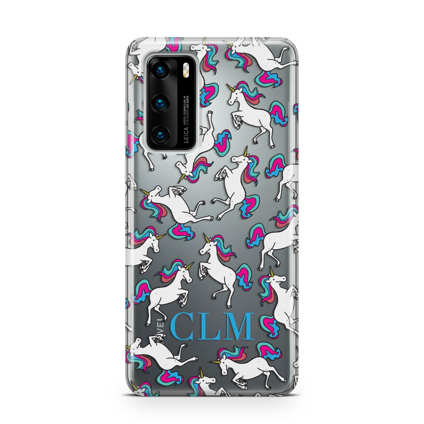Personalised Unicorn Monogrammed Huawei P40 Phone Case
