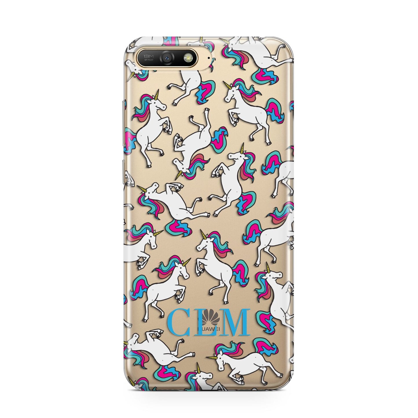 Personalised Unicorn Monogrammed Huawei Y6 2018