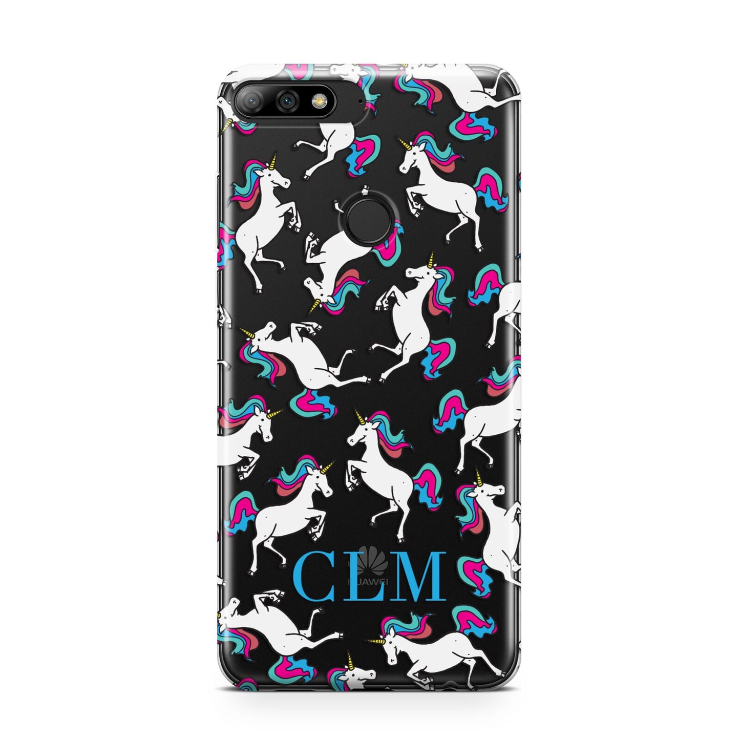 Personalised Unicorn Monogrammed Huawei Y7 2018