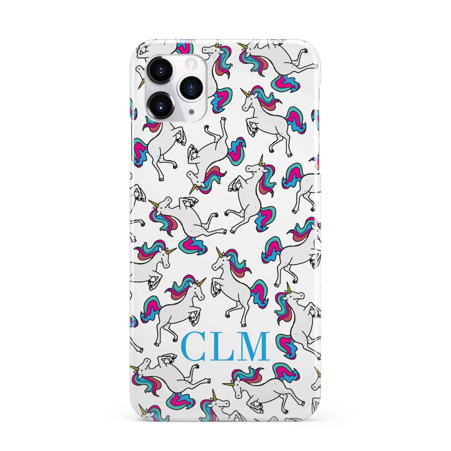 Personalised Unicorn Monogrammed iPhone 11 Pro Max 3D Snap Case