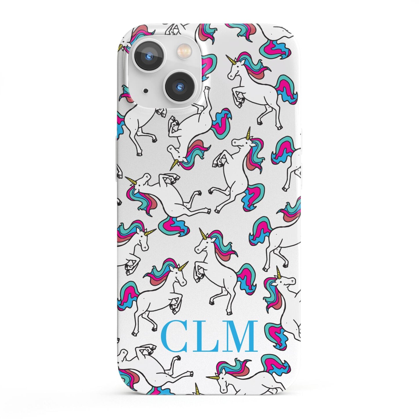 Personalised Unicorn Monogrammed iPhone 13 Full Wrap 3D Snap Case
