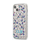 Personalised Unicorn Monogrammed iPhone 14 Plus Glitter Tough Case Starlight Angled Image