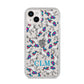 Personalised Unicorn Monogrammed iPhone 14 Plus Glitter Tough Case Starlight