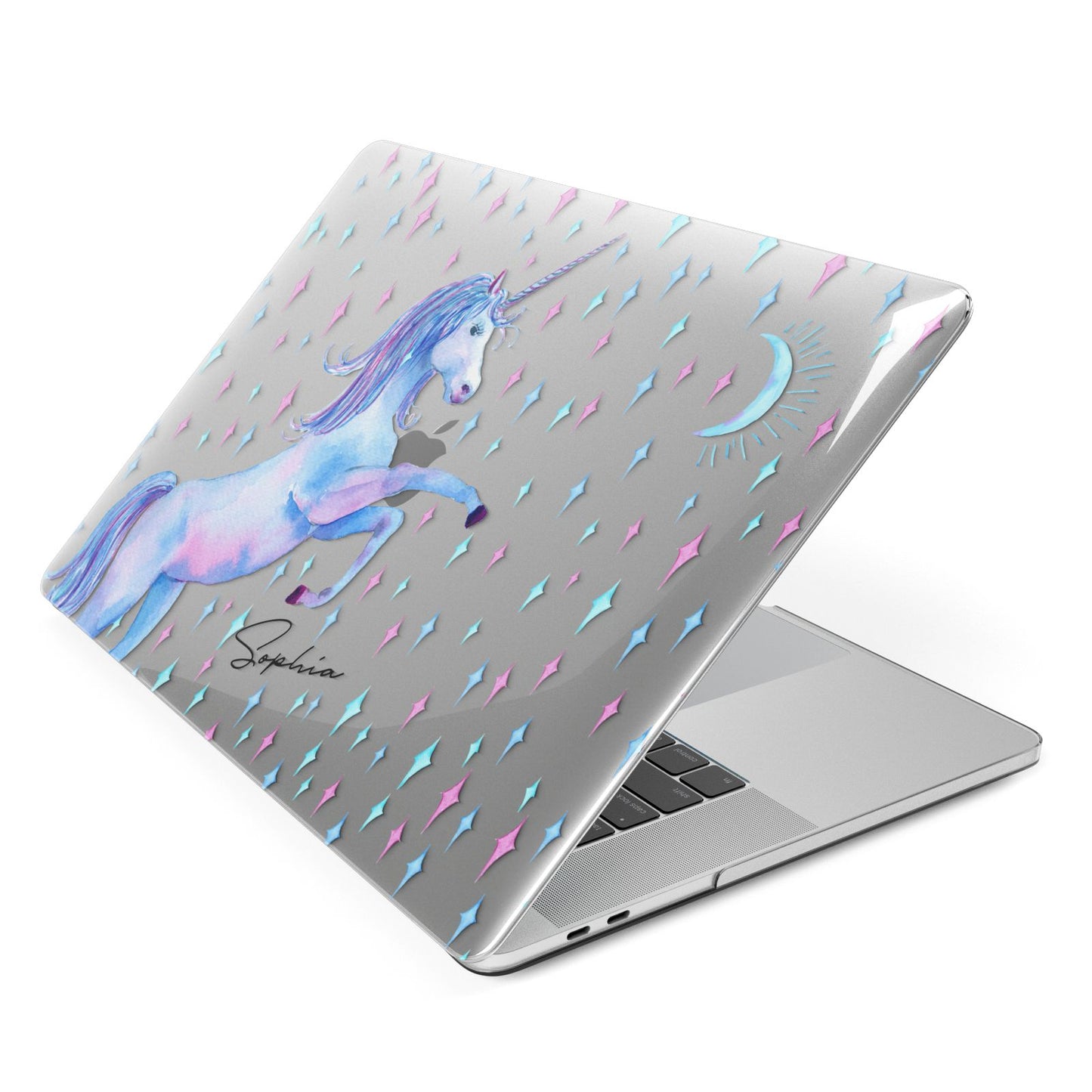 Personalised Unicorn Name Apple MacBook Case Side View