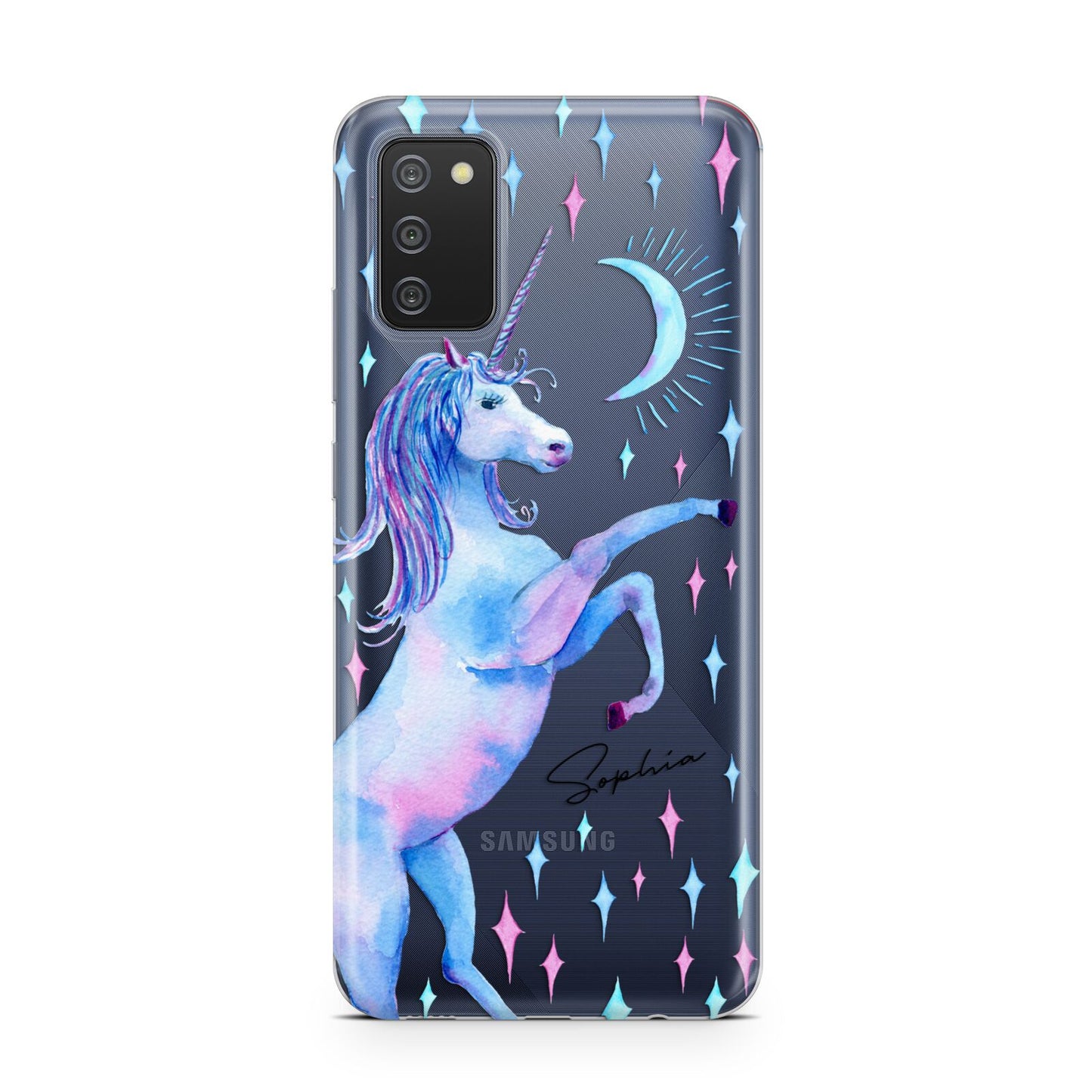 Personalised Unicorn Name Samsung A02s Case
