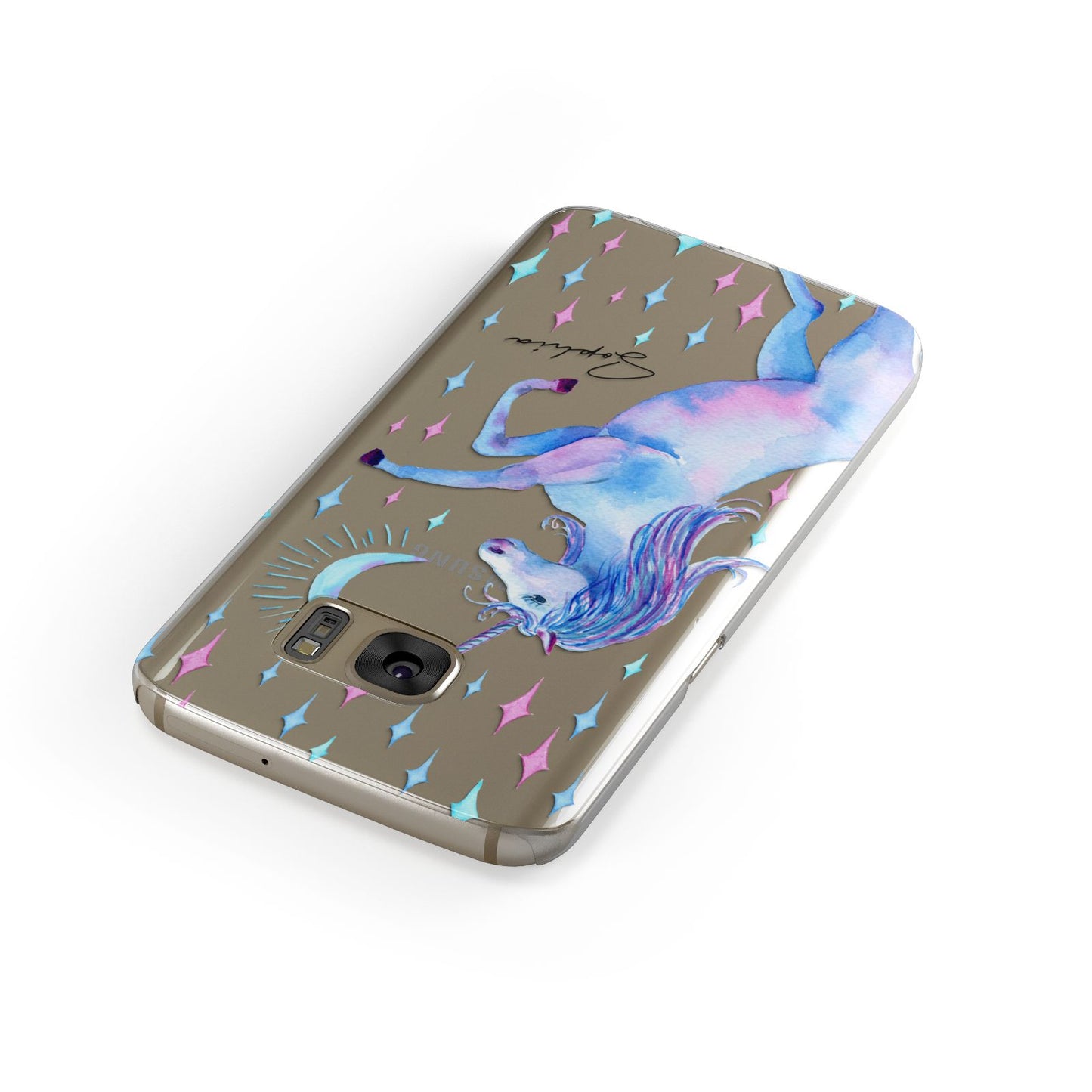 Personalised Unicorn Name Samsung Galaxy Case Front Close Up