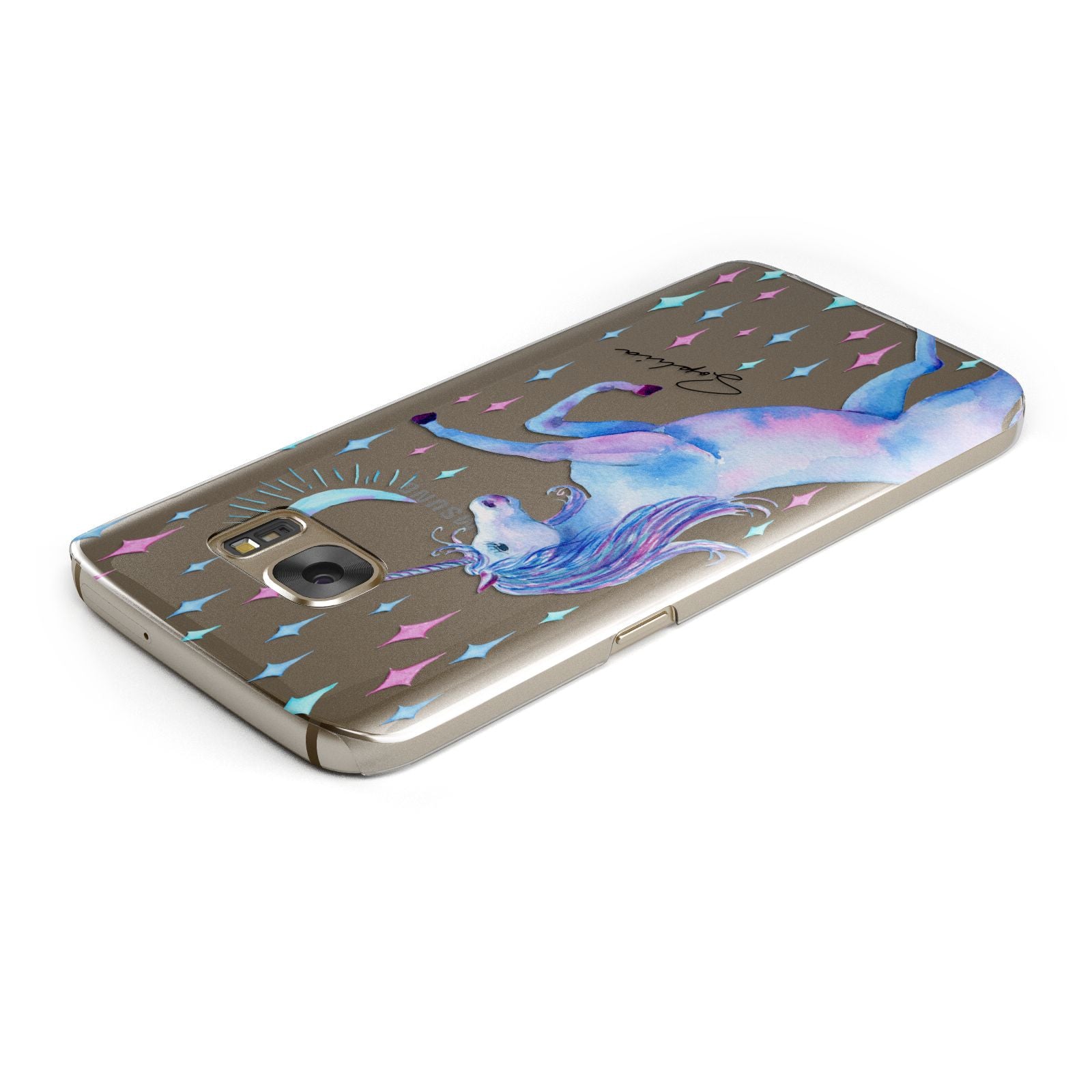 Personalised Unicorn Name Samsung Galaxy Case Top Cutout