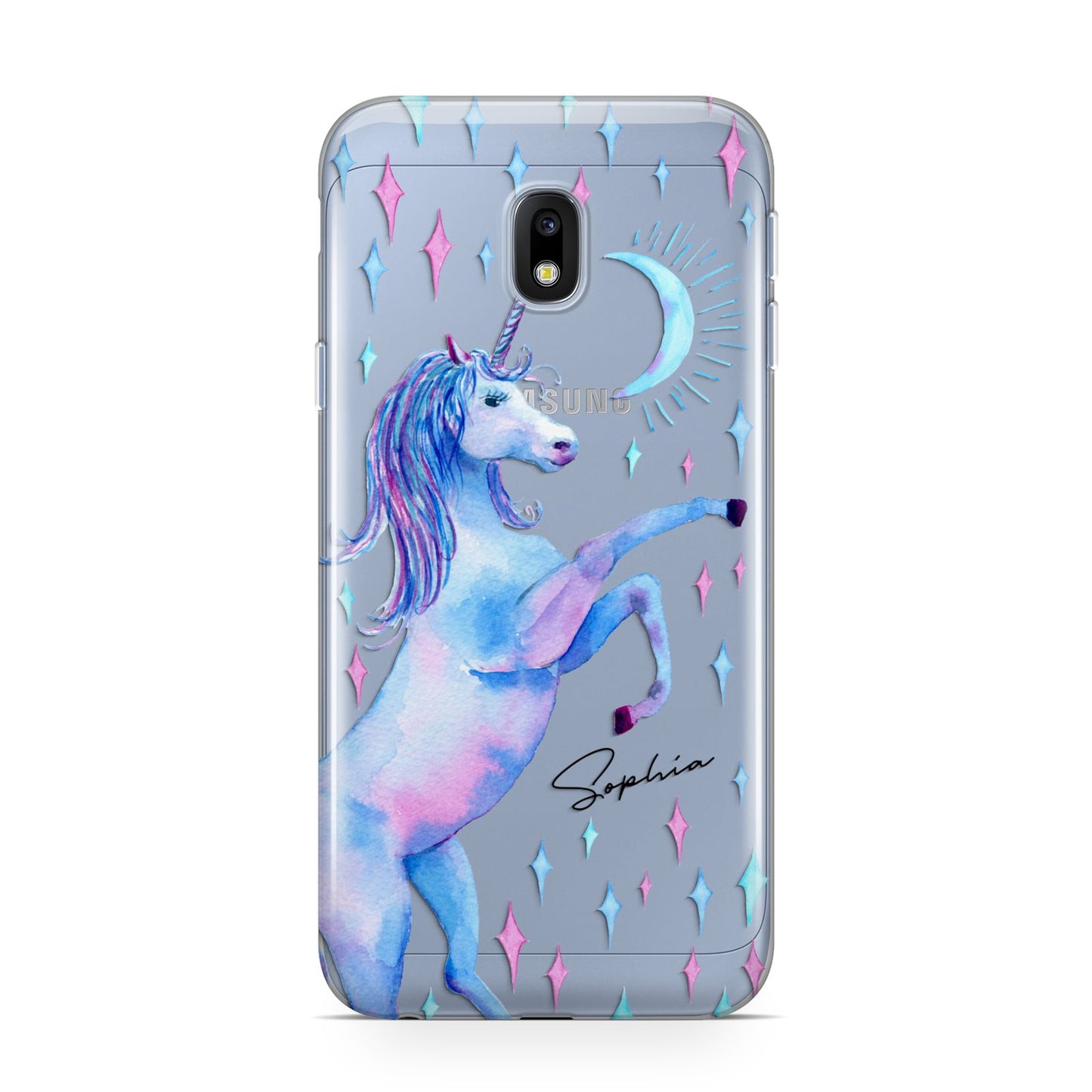 Personalised Unicorn Name Samsung Galaxy J3 2017 Case