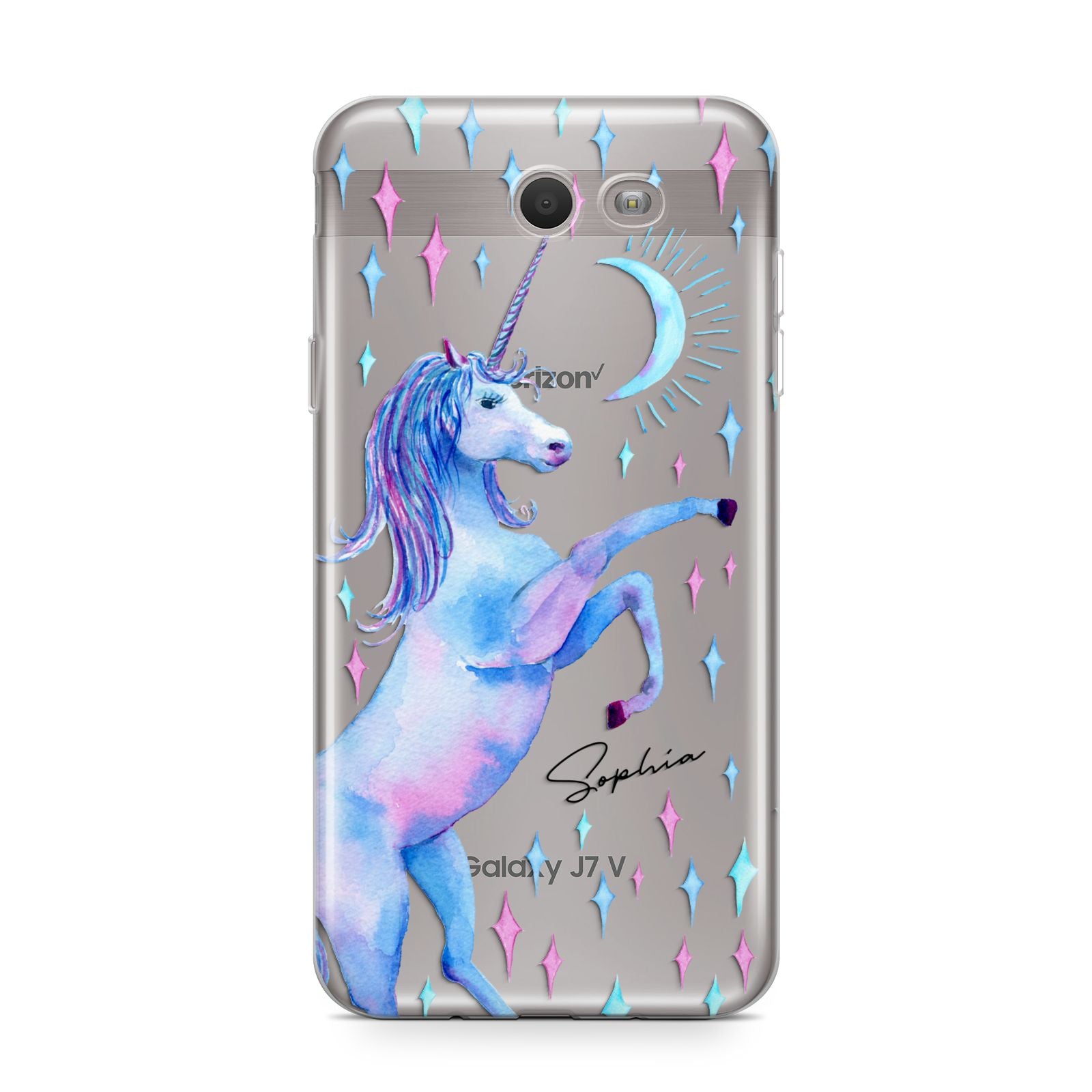 Personalised Unicorn Name Samsung Galaxy J7 2017 Case