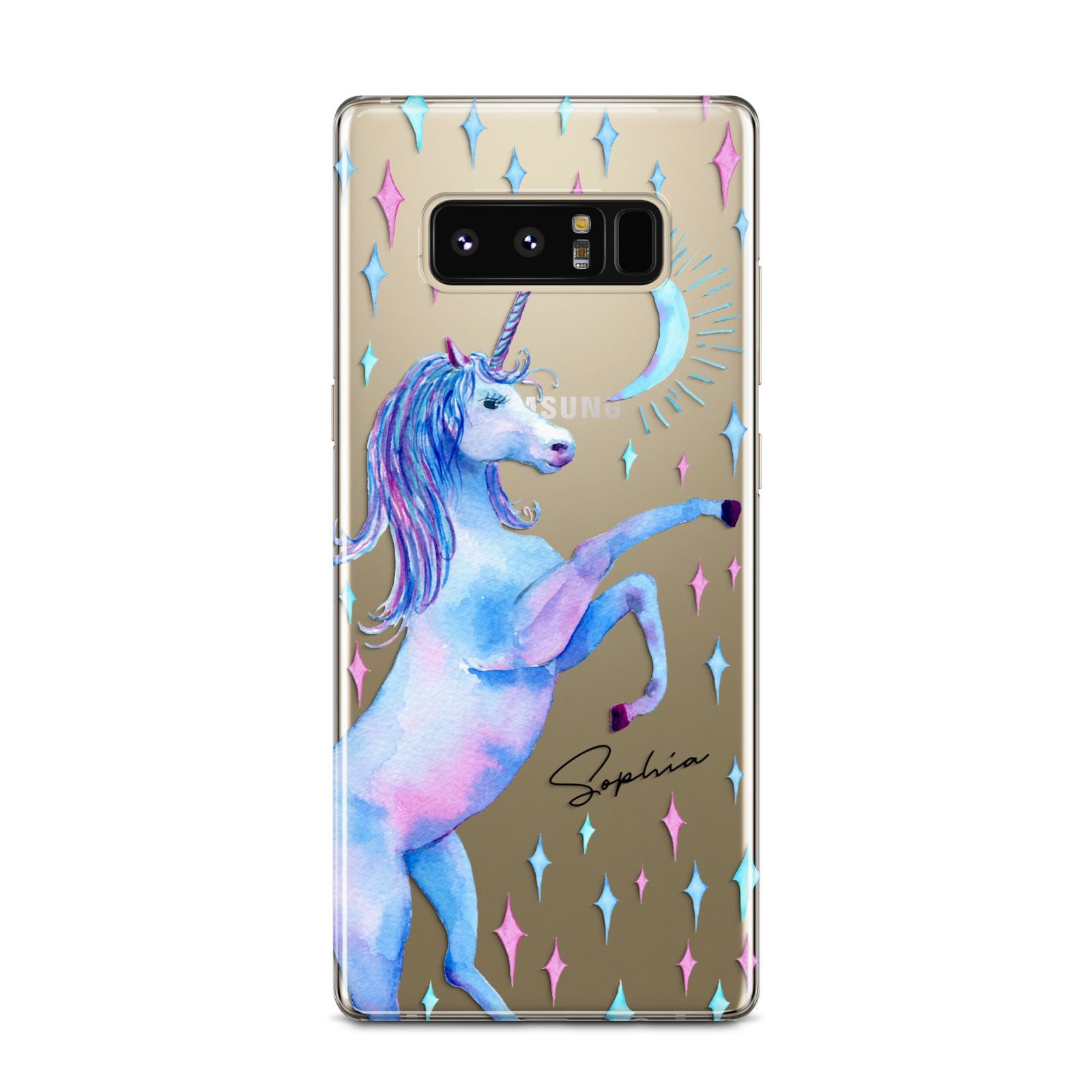 Personalised Unicorn Name Samsung Galaxy Note 8 Case