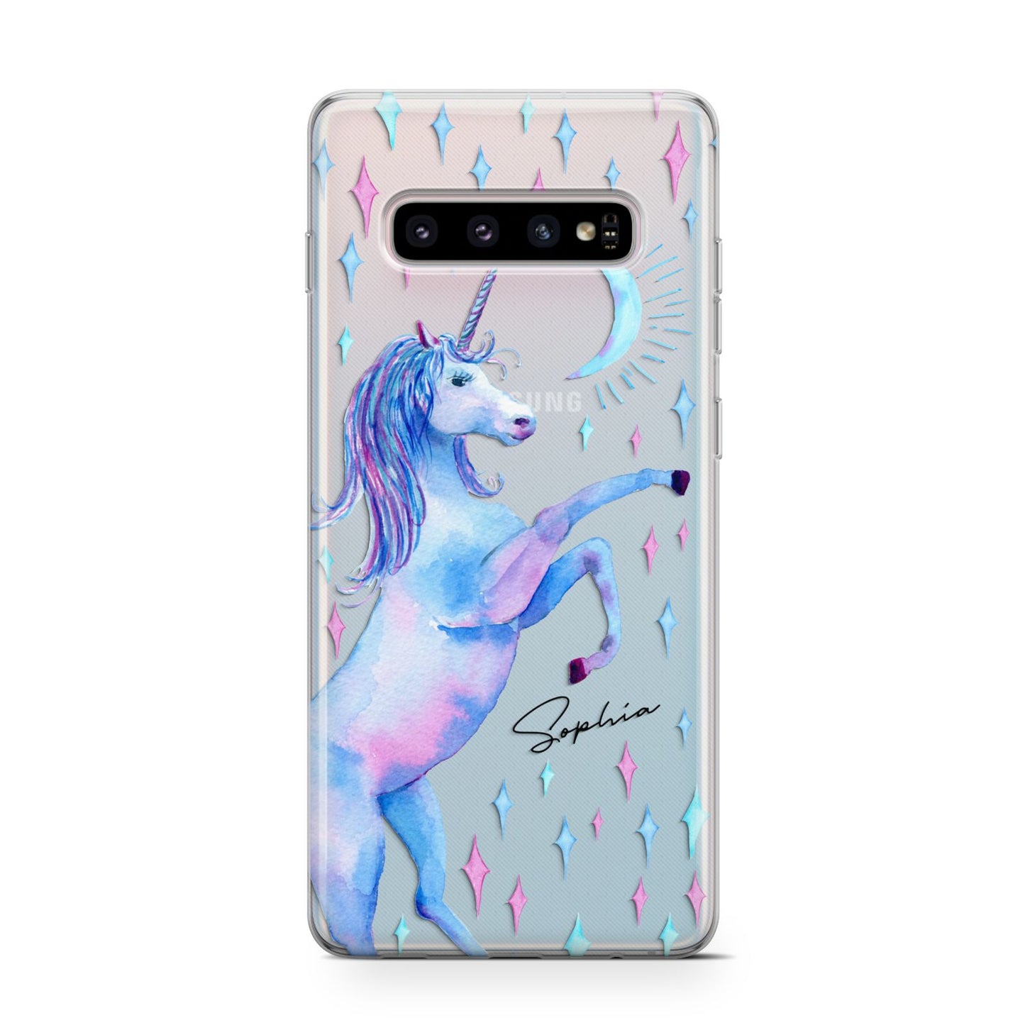 Personalised Unicorn Name Samsung Galaxy S10 Case
