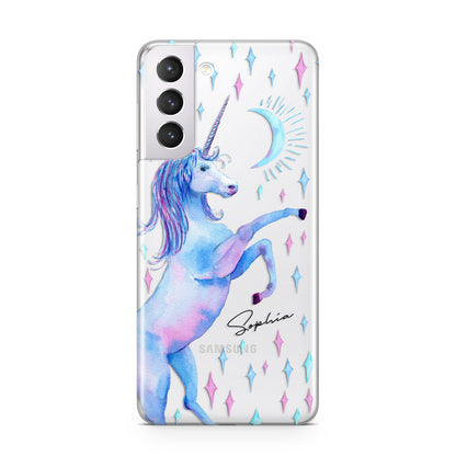 Personalised Unicorn Name Samsung S21 Case