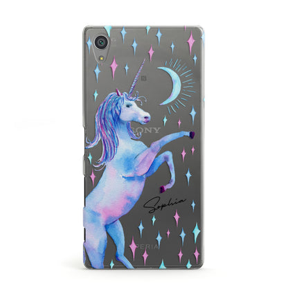 Personalised Unicorn Name Sony Xperia Case