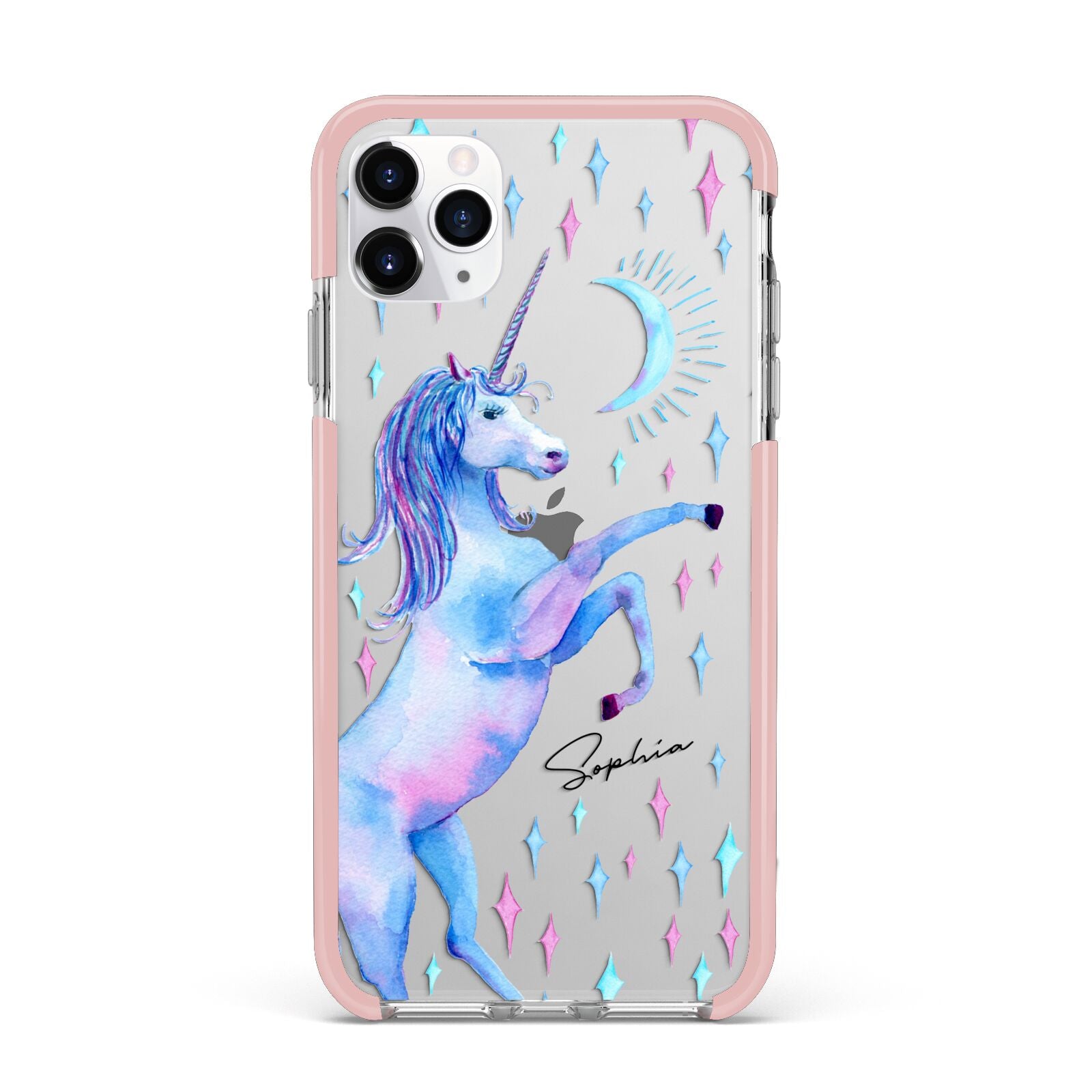 Personalised Unicorn Name iPhone 11 Pro Max Impact Pink Edge Case