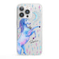 Personalised Unicorn Name iPhone 13 Pro Clear Bumper Case