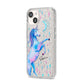 Personalised Unicorn Name iPhone 14 Glitter Tough Case Starlight Angled Image