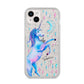 Personalised Unicorn Name iPhone 14 Plus Glitter Tough Case Starlight