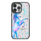 Personalised Unicorn Name iPhone 14 Pro Max Black Impact Case on Silver phone