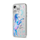 Personalised Unicorn Name iPhone 14 Pro Max Clear Tough Case Silver Angled Image