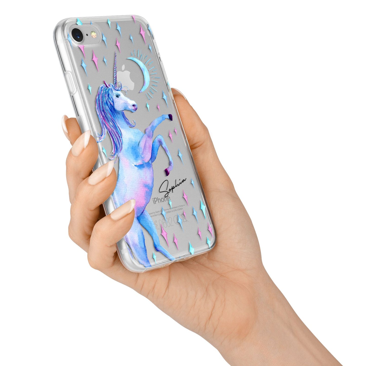 Personalised Unicorn Name iPhone 7 Bumper Case on Silver iPhone Alternative Image