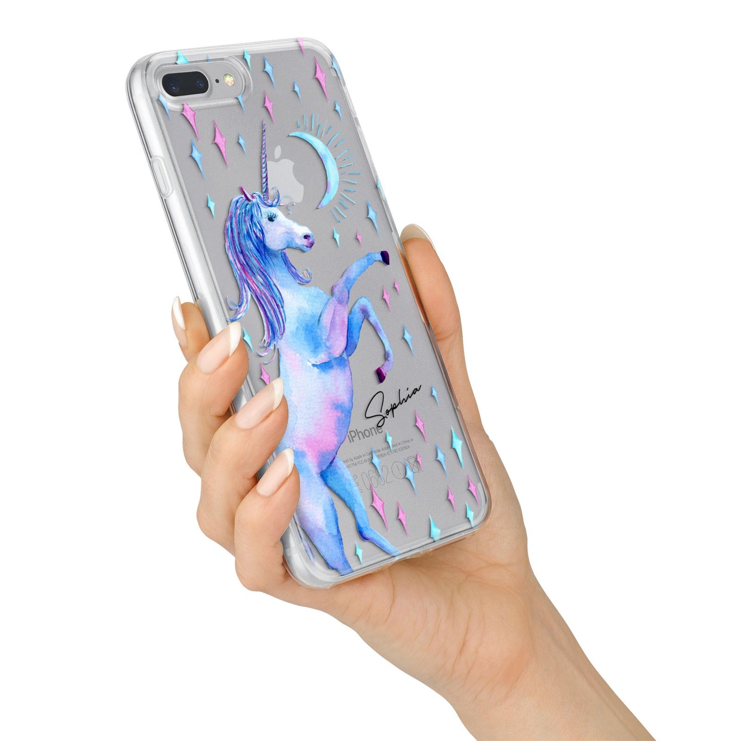 Personalised Unicorn Name iPhone 7 Plus Bumper Case on Silver iPhone Alternative Image