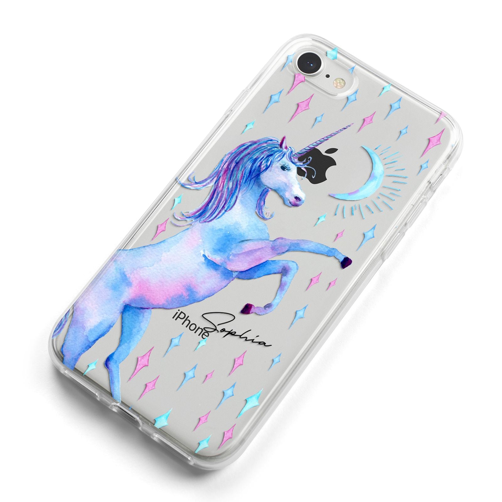 Personalised Unicorn Name iPhone 8 Bumper Case on Silver iPhone Alternative Image