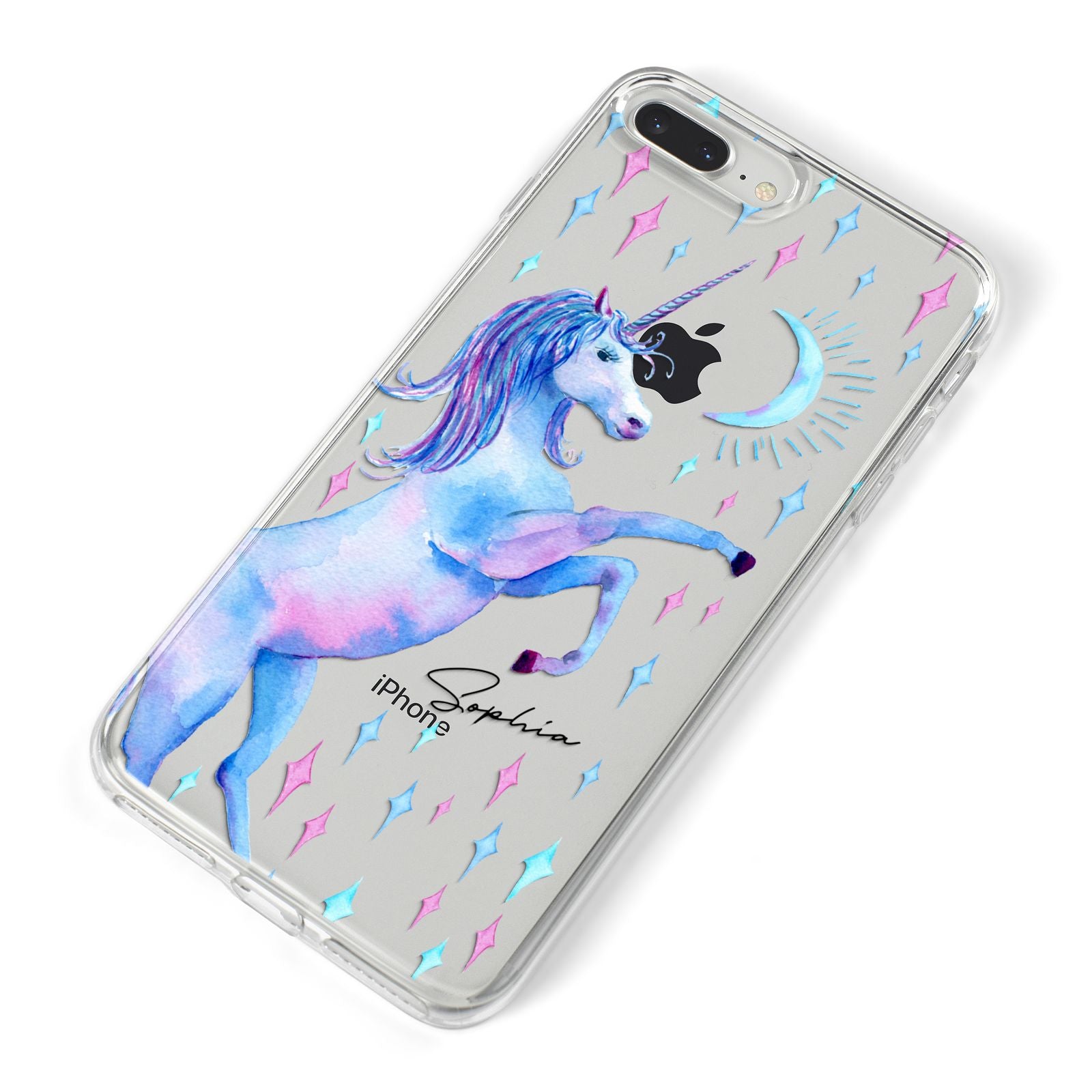 Personalised Unicorn Name iPhone 8 Plus Bumper Case on Silver iPhone Alternative Image
