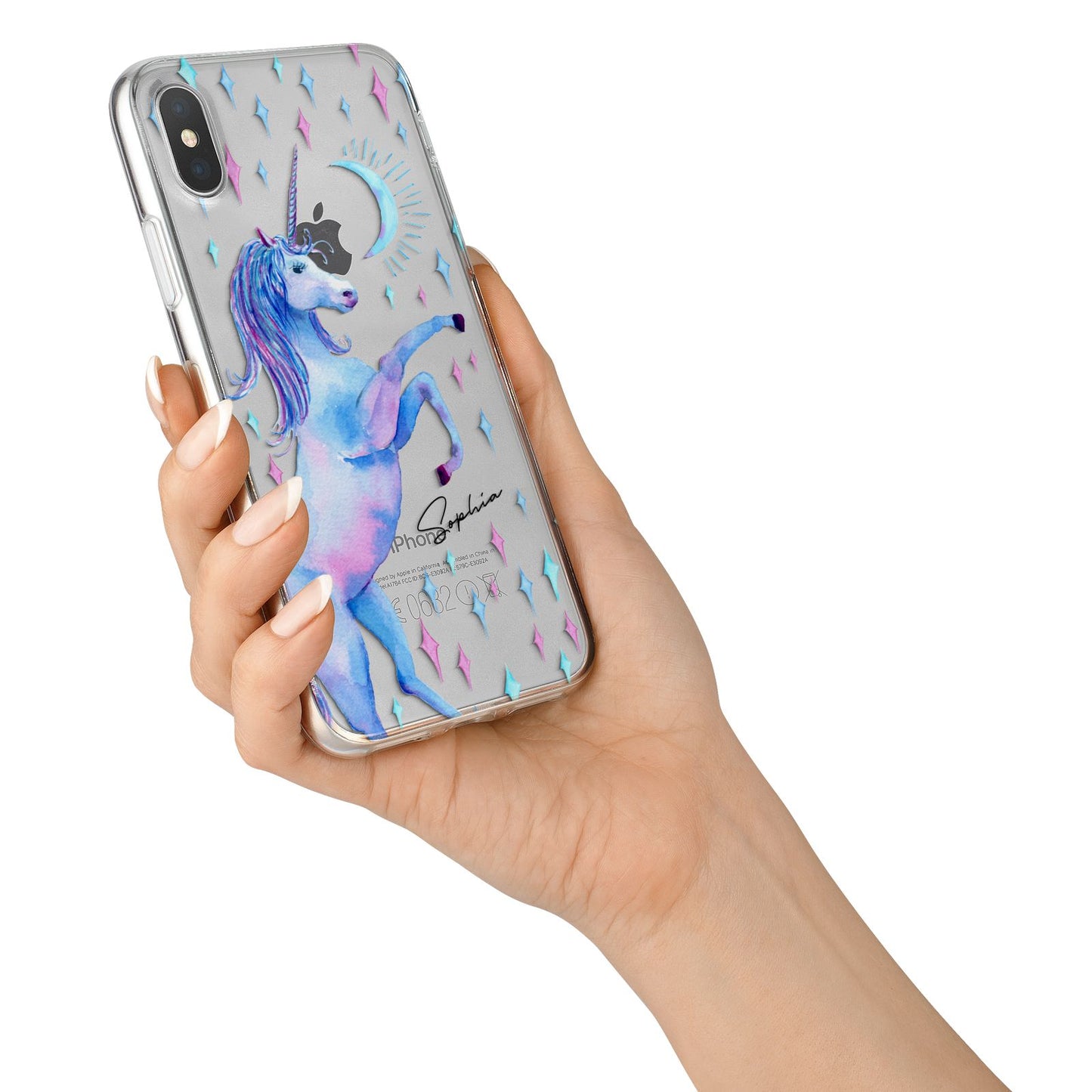 Personalised Unicorn Name iPhone X Bumper Case on Silver iPhone Alternative Image 2