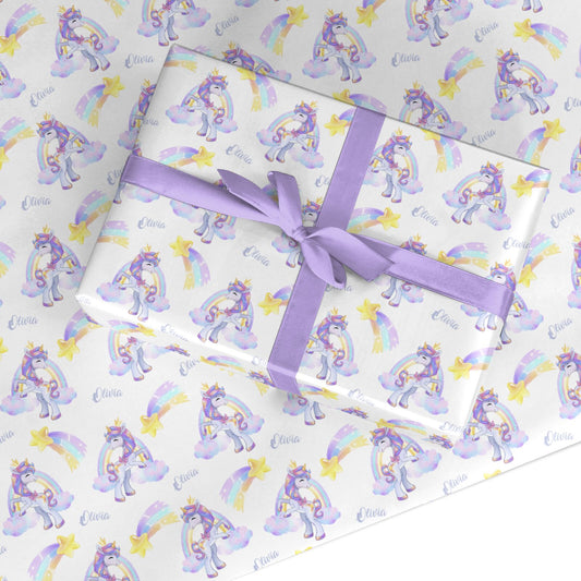 Personalised Unicorn Star Custom Wrapping Paper