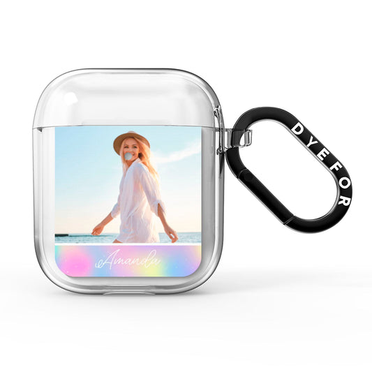 Personalised Unicorn Stars Photo AirPods Clear Case