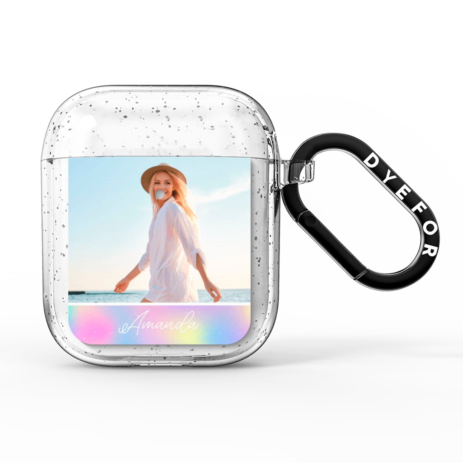 Personalised Unicorn Stars Photo AirPods Glitter Case