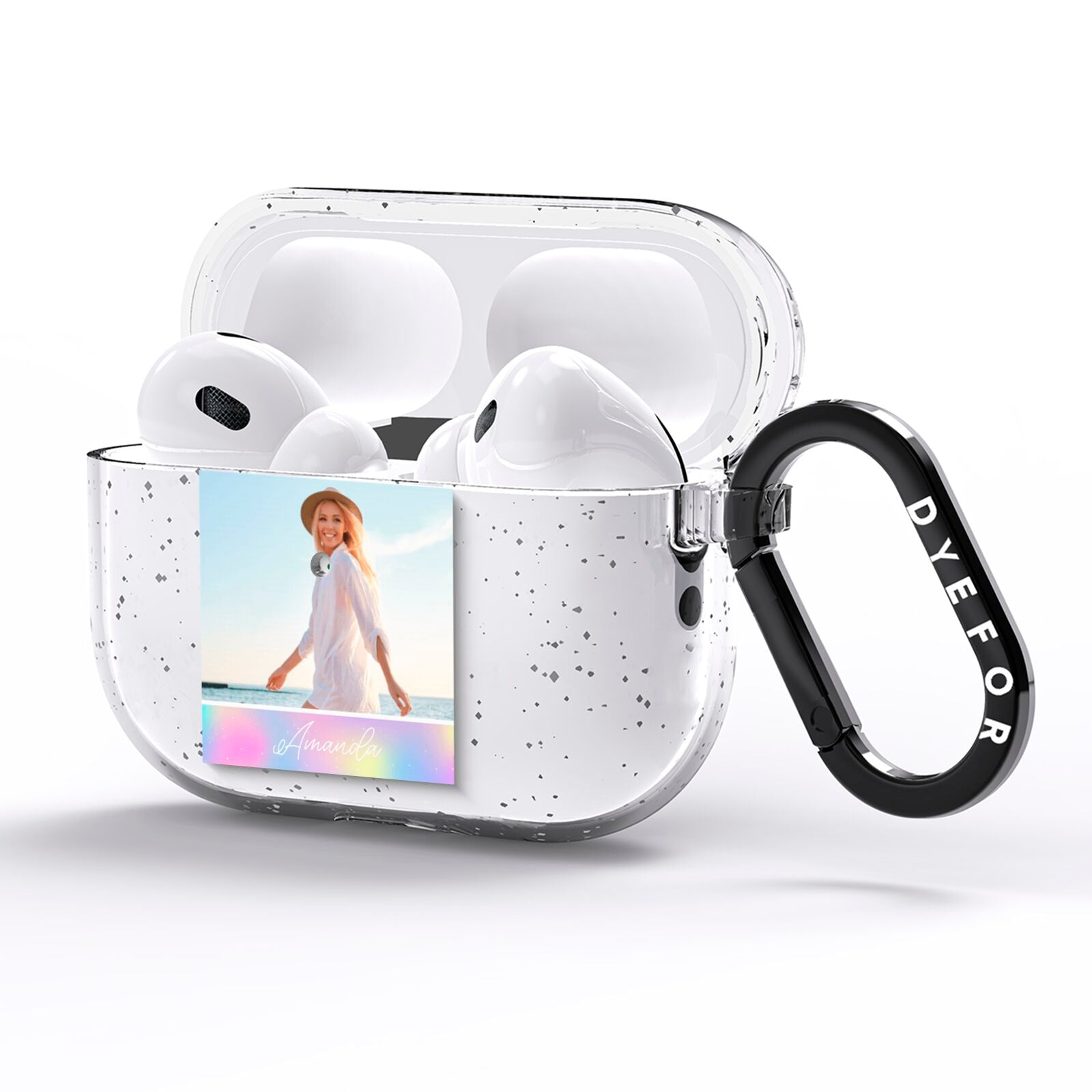 Personalised Unicorn Stars Photo AirPods Pro Glitter Case Side Image