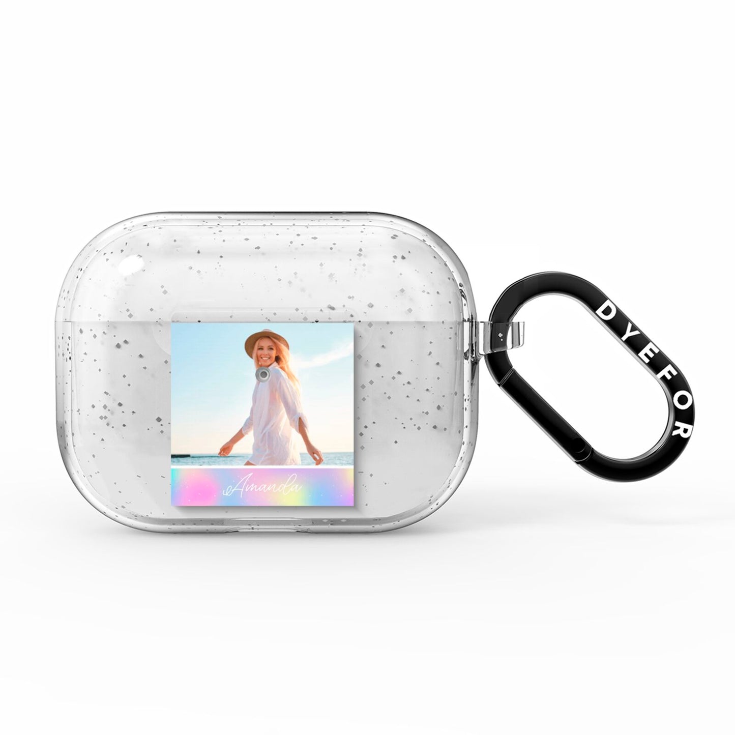 Personalised Unicorn Stars Photo AirPods Pro Glitter Case