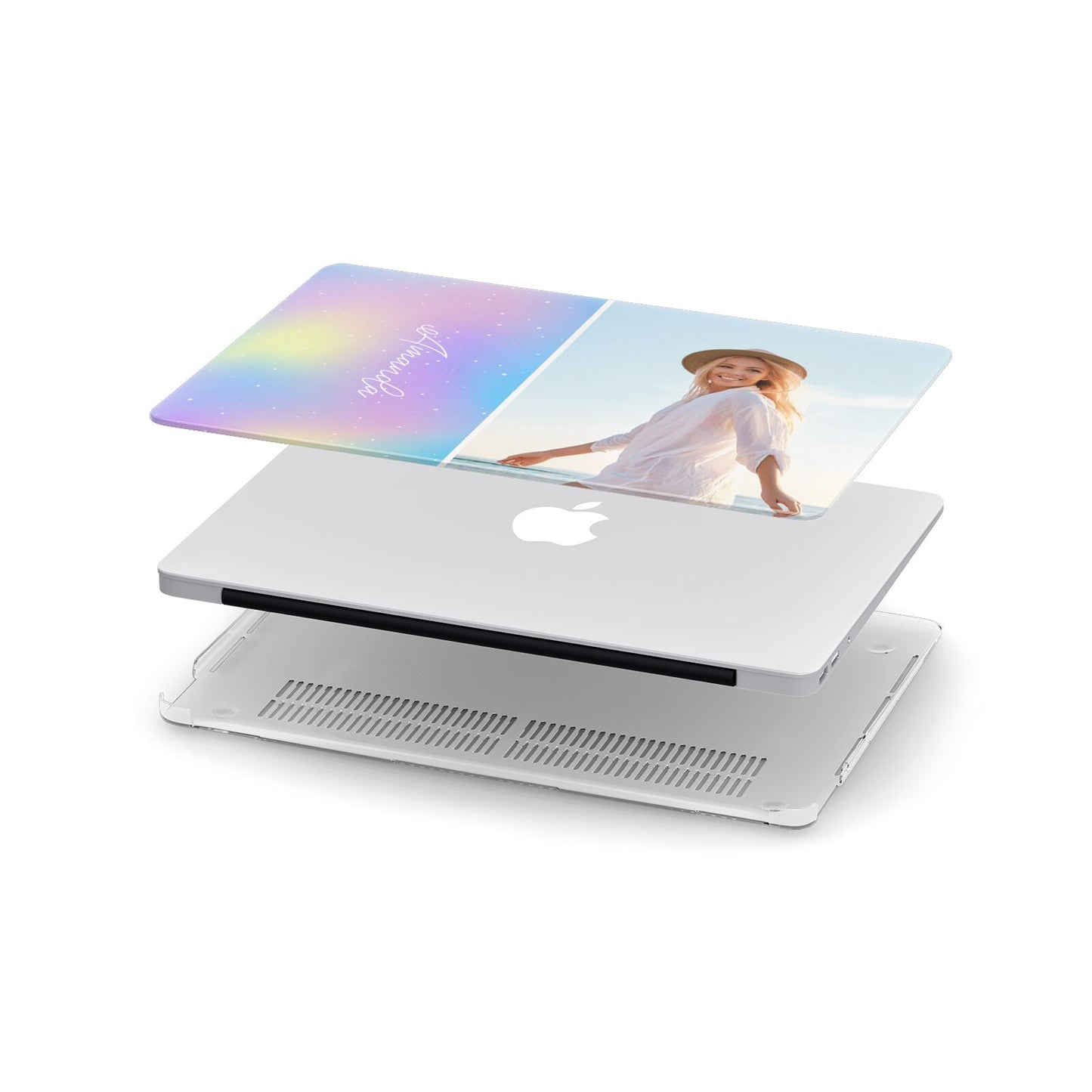 Personalised Unicorn Stars Photo Apple MacBook Case in Detail