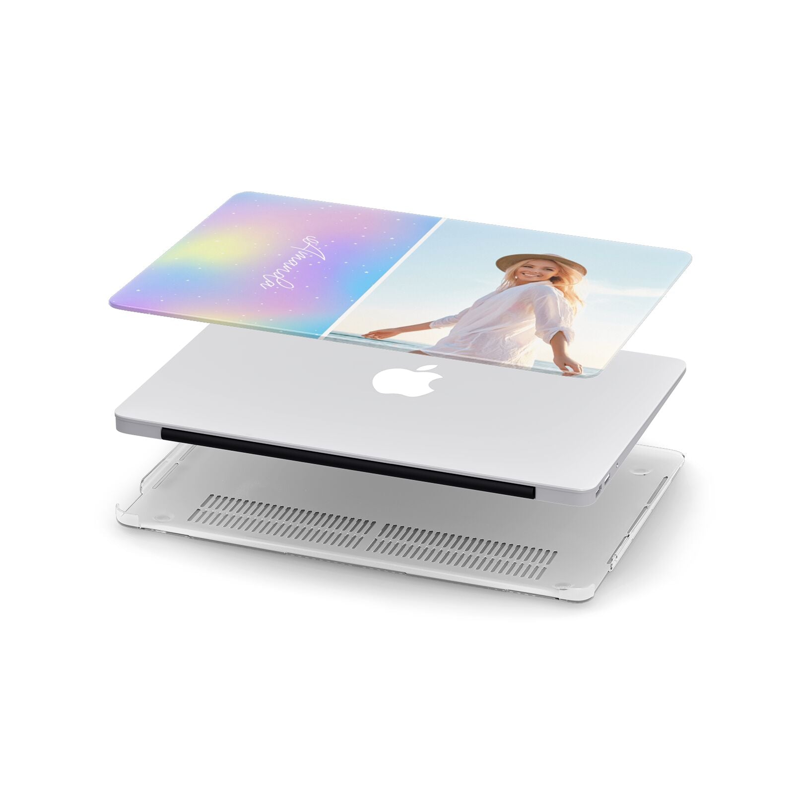 Personalised Unicorn Stars Photo Apple MacBook Case in Detail