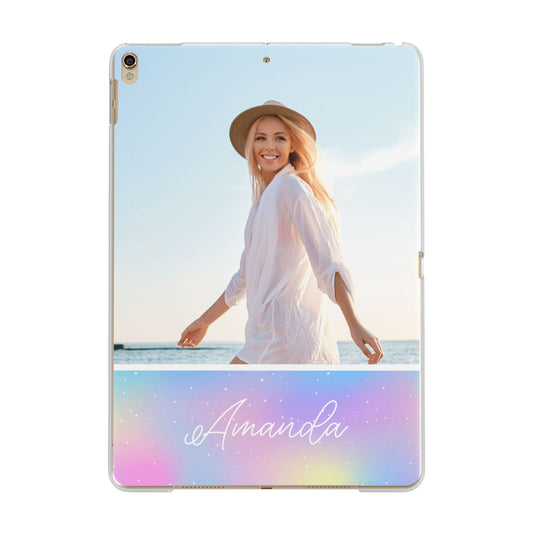 Personalised Unicorn Stars Photo Apple iPad Gold Case