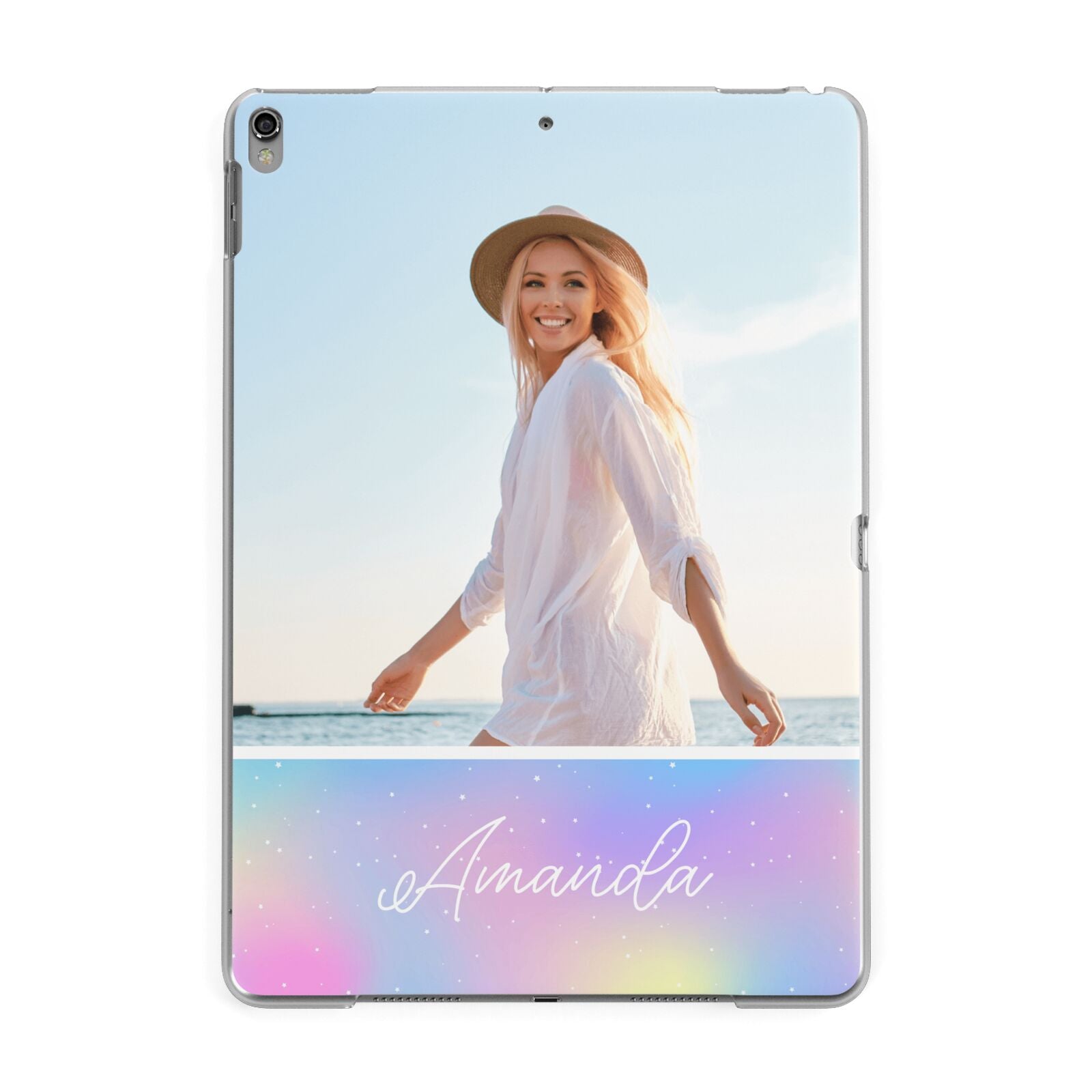 Personalised Unicorn Stars Photo Apple iPad Grey Case