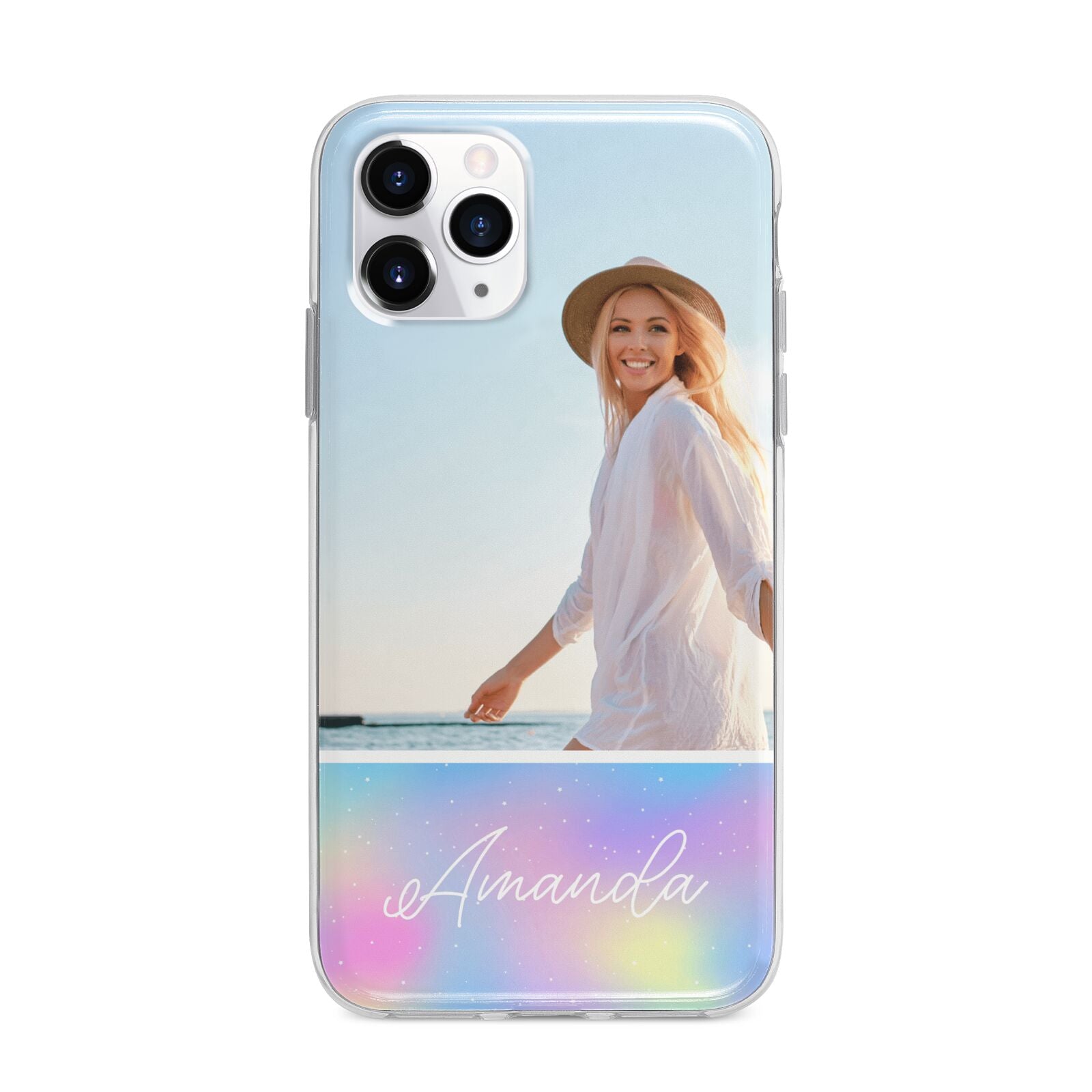 Personalised Unicorn Stars Photo Apple iPhone 11 Pro Max in Silver with Bumper Case
