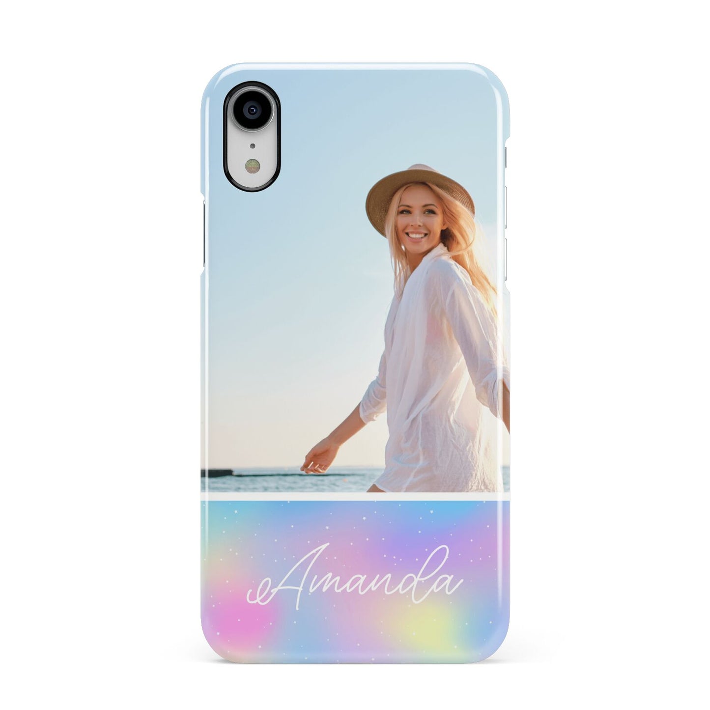 Personalised Unicorn Stars Photo Apple iPhone XR White 3D Snap Case