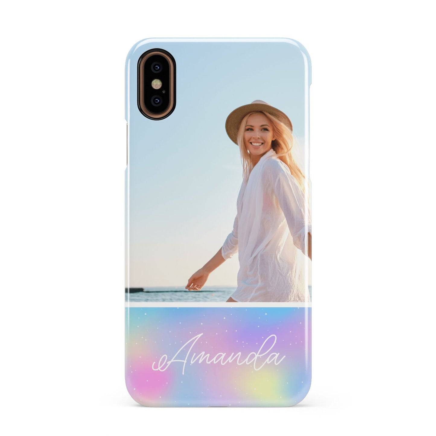 Personalised Unicorn Stars Photo Apple iPhone XS 3D Snap Case